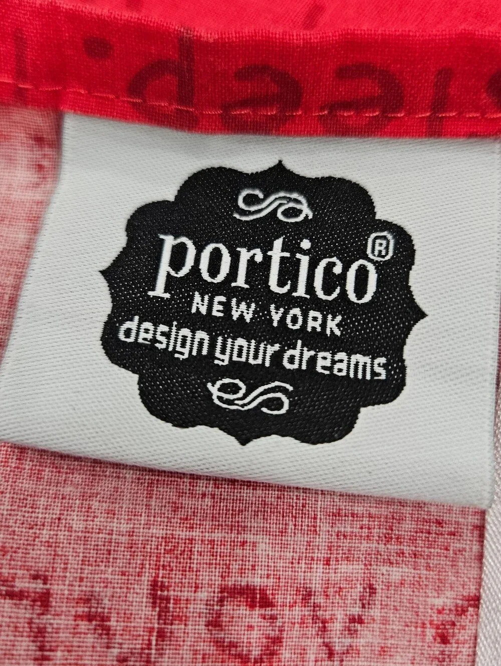 Lisa Swerling Happiness Is Red Romantic FULL Flat Sheet Cotton Portico NY Lazar